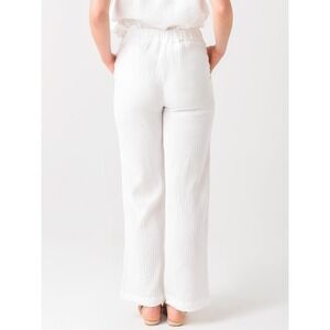 Faherty Dream Cotton Gauze Wide Leg Crepe Flowy Boho Pant